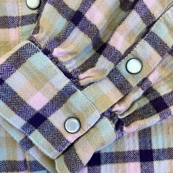 Sundance Sz M Lenora Plaid Flannel Pearl-snap Button-down Shirt Cotton Western - Picture 15 of 16